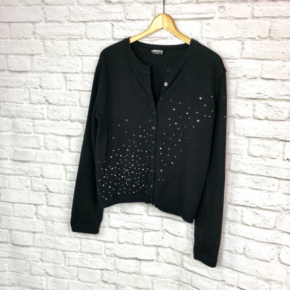 Moschino Jeans Black Sparkle Sweater Size 8 - Picture 2 of 6